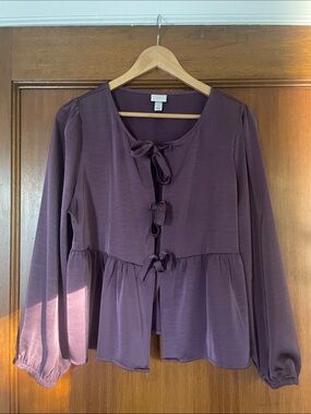 Eggplant Tie Front